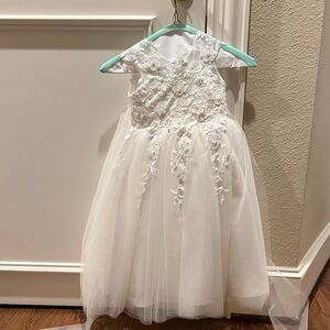 Elegant White Flower Girl dress